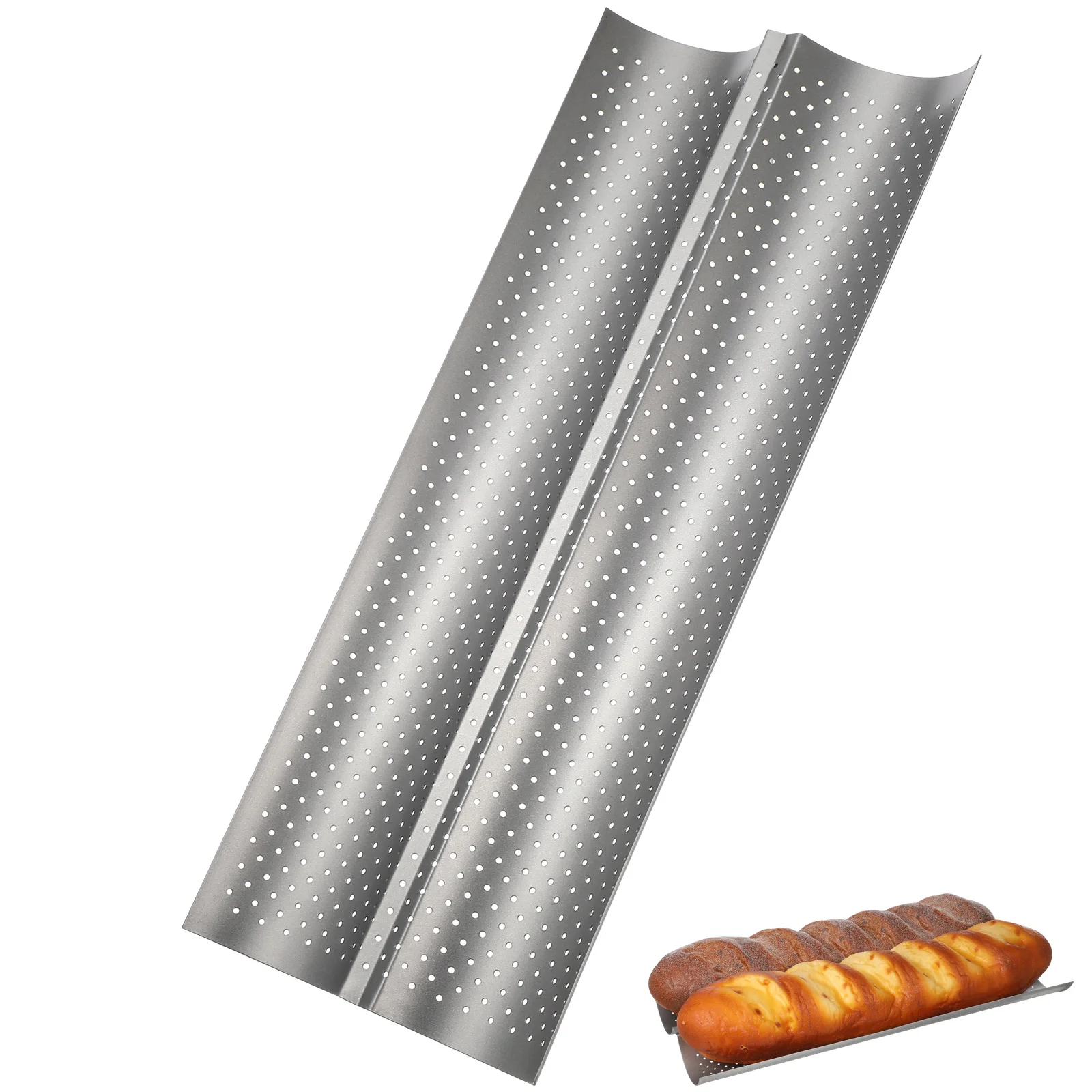 Baking Tray Premium Non-Stick Wave Stick Mould For Bread Stick Kitchen Baking Tool Silver S Size