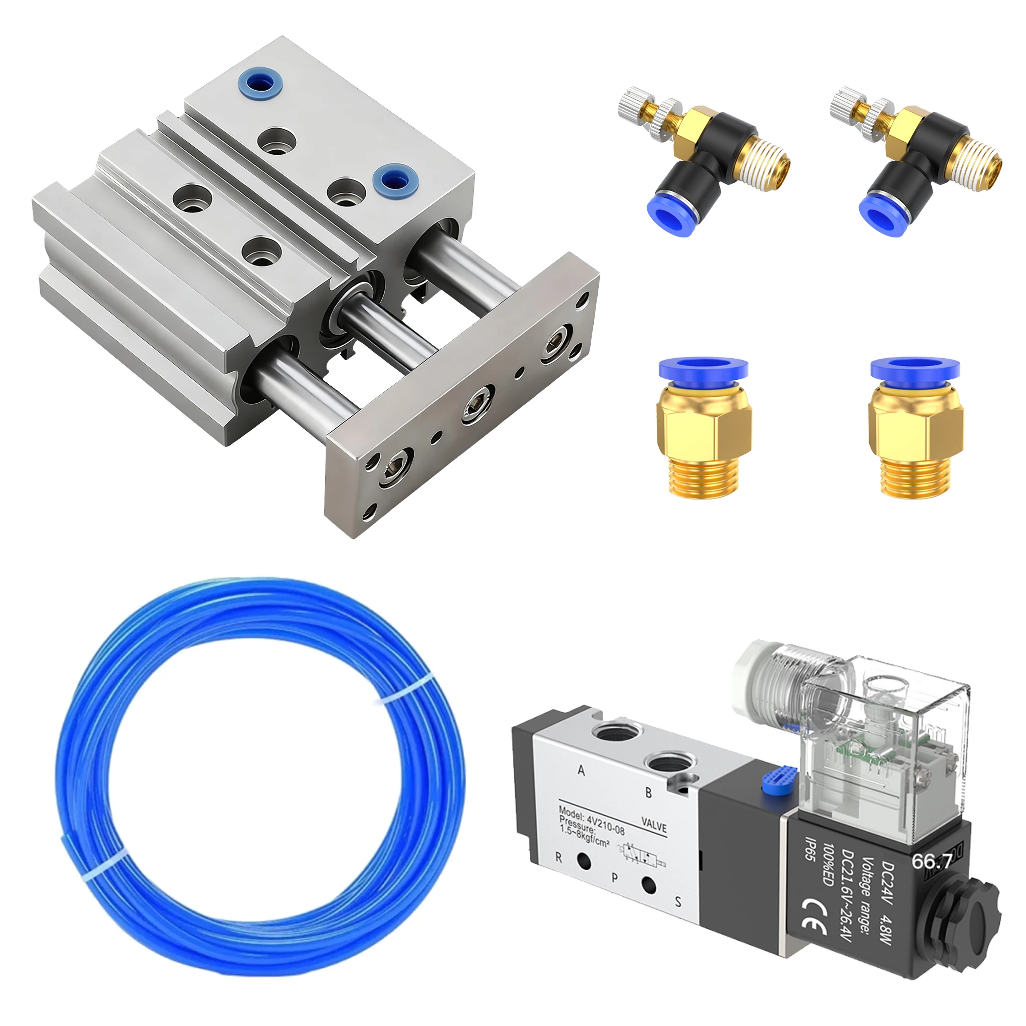 

MGPM three-axis three bar cylinder with stable and durable inlet seal MGPM16 stroke 40mm set with solenoid valve
