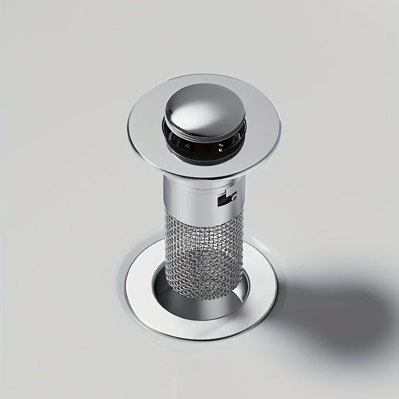 

Stainless steel spring sink drain plug, detachable rust proof mesh screen, used for bathtub and kitchen sink - easy to install