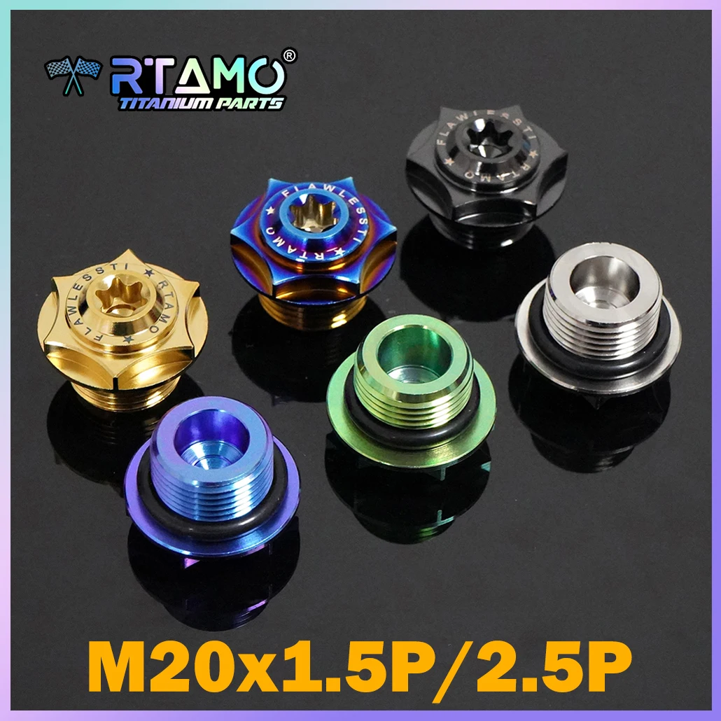 

Титановые масляные болты двигателя RTAMO Gr5 M20x1,5/2,5 с шагом для Yamaha Xmax300 Nmax155 Tmax560, KRV180, Honda AVD160, модификация