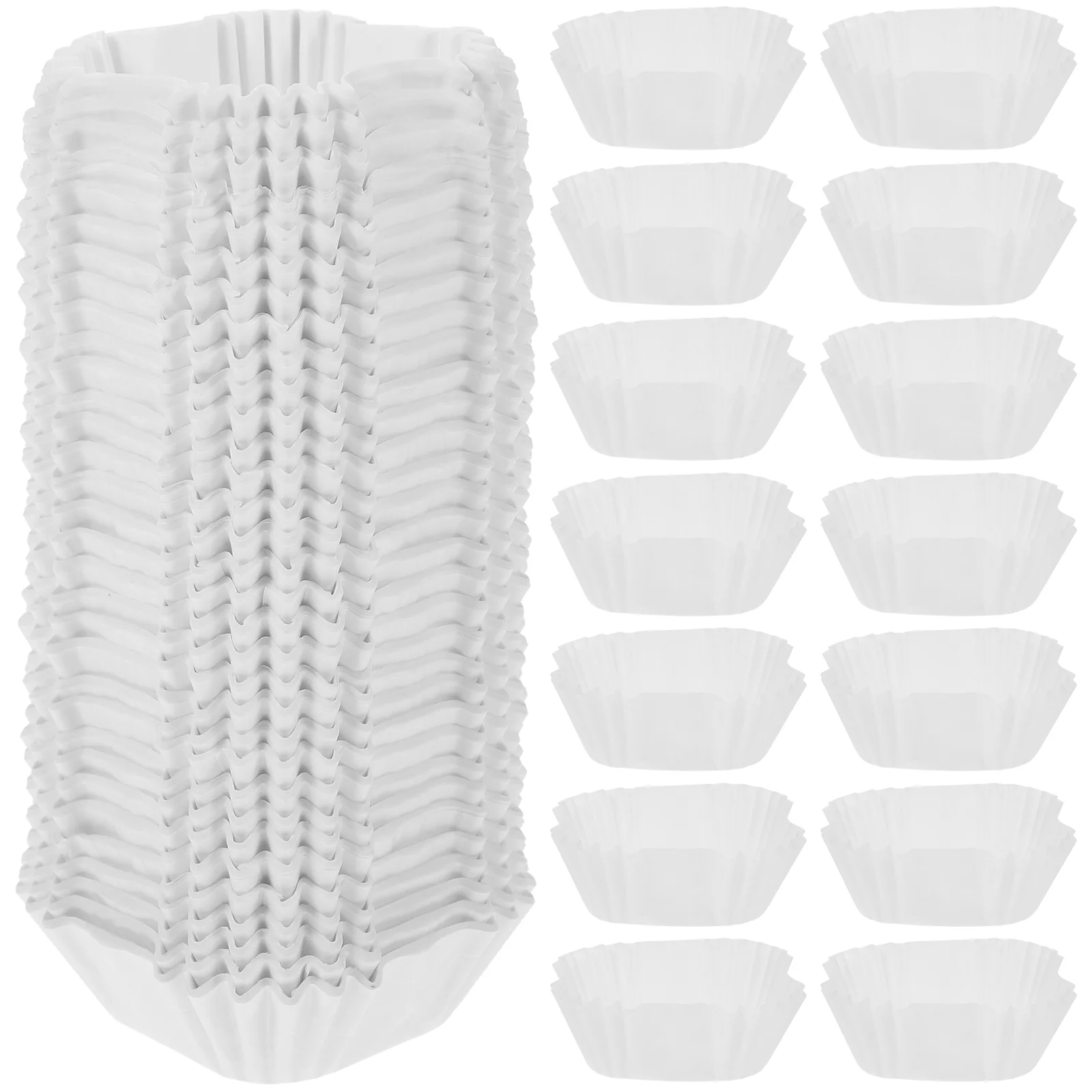 1000 Pcs Square Cake Baking Paper Tray 1000pcs (white) Wedding Stands Muffin Cups Cupcake Liners Log Pulp Holders Baby