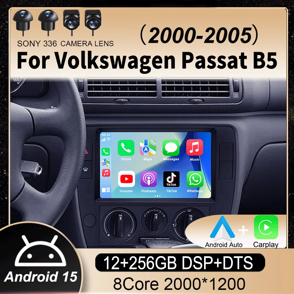 

Android 15 For Volkswagen Passat B5 2000 - 2005 Car Radio Multimedia Video Player Navigation GPS