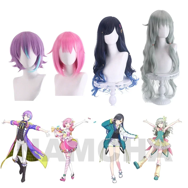 コスプレ衣装用の赤海風風ウィッグ,ステージ用の色とりどりの衣装,カミシロ,ルイ,ワンダーランドショータイム,クサナギ,ネネネオートリ,白石エミム