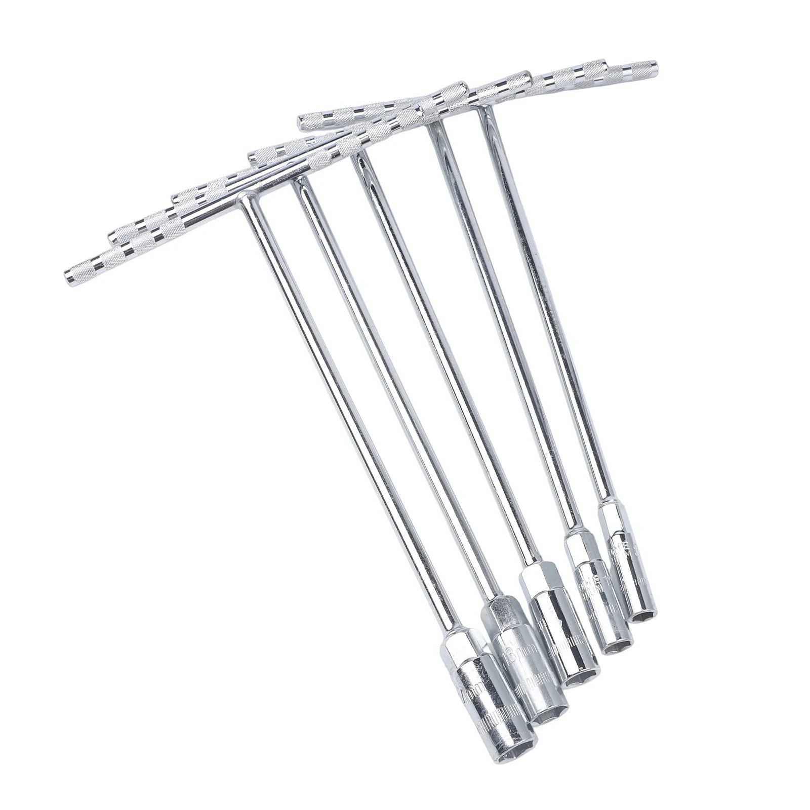 5 Sizes T Handle Hex Socket Wrench Set 8-14mm for Motorcycle and For Bike Metal Spanners for Workshop and Garage Use