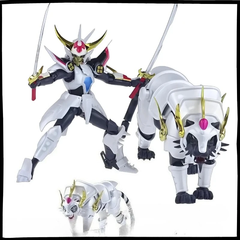 【en-stock】koo-yoroiden-samurai-troopers-ronin-warriors-armor-plus-kikoutei-rekka-double-armors-con-objeto-blanco-y-tigre-negro
