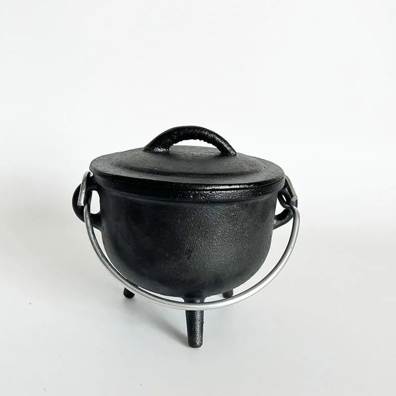 1/4# Cast Iron Mini Three Legs Cauldron Pot 400ml Plain