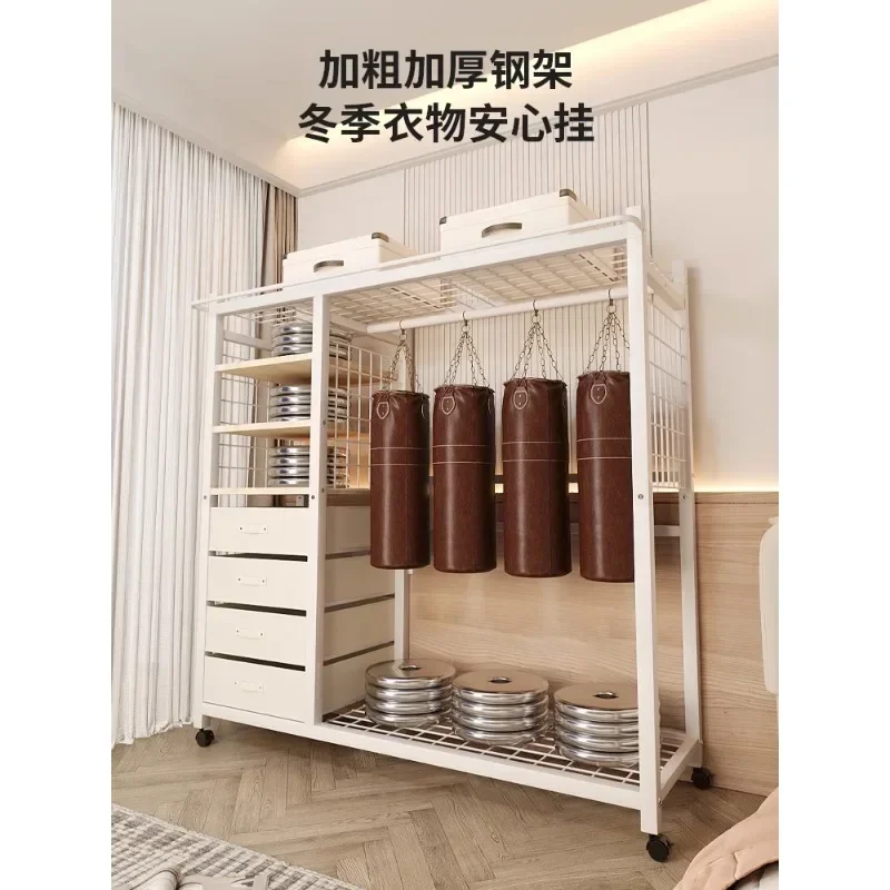 Clothes Rack White Hanger Gold Clothing Rack with Shelves for Boutiques Garment Rack for Hanging Clothes Large Wardrobe Closet