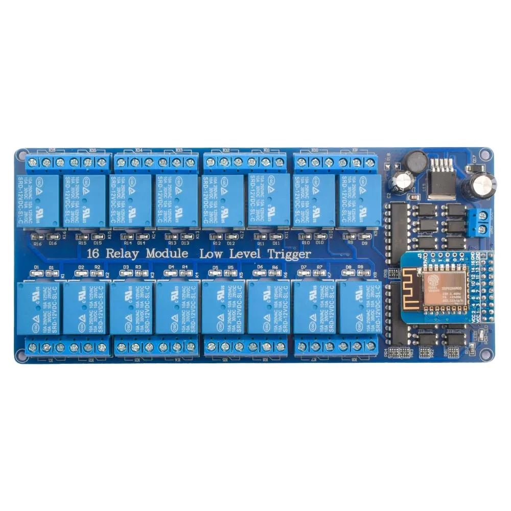 DC5V 12V 16 Channel Wifi Relay Module Onboard ESP8266 WIFI Module Microcontrollers Interface Power Relay For Arduino