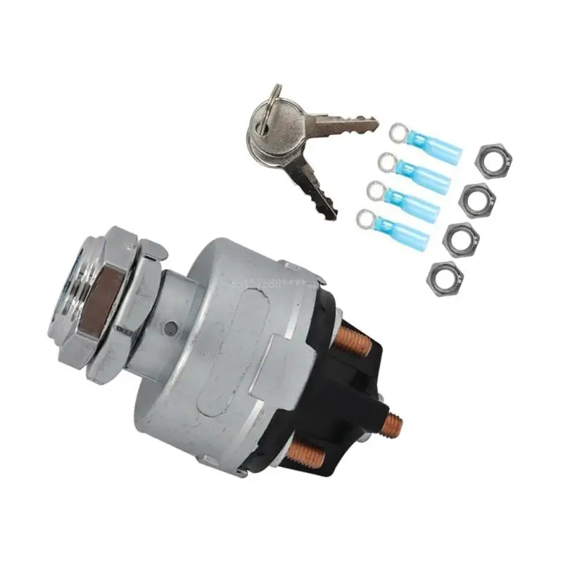 12V Car Ignition Cylinder Lock 2 Keys 4 Position Universal for Tractors