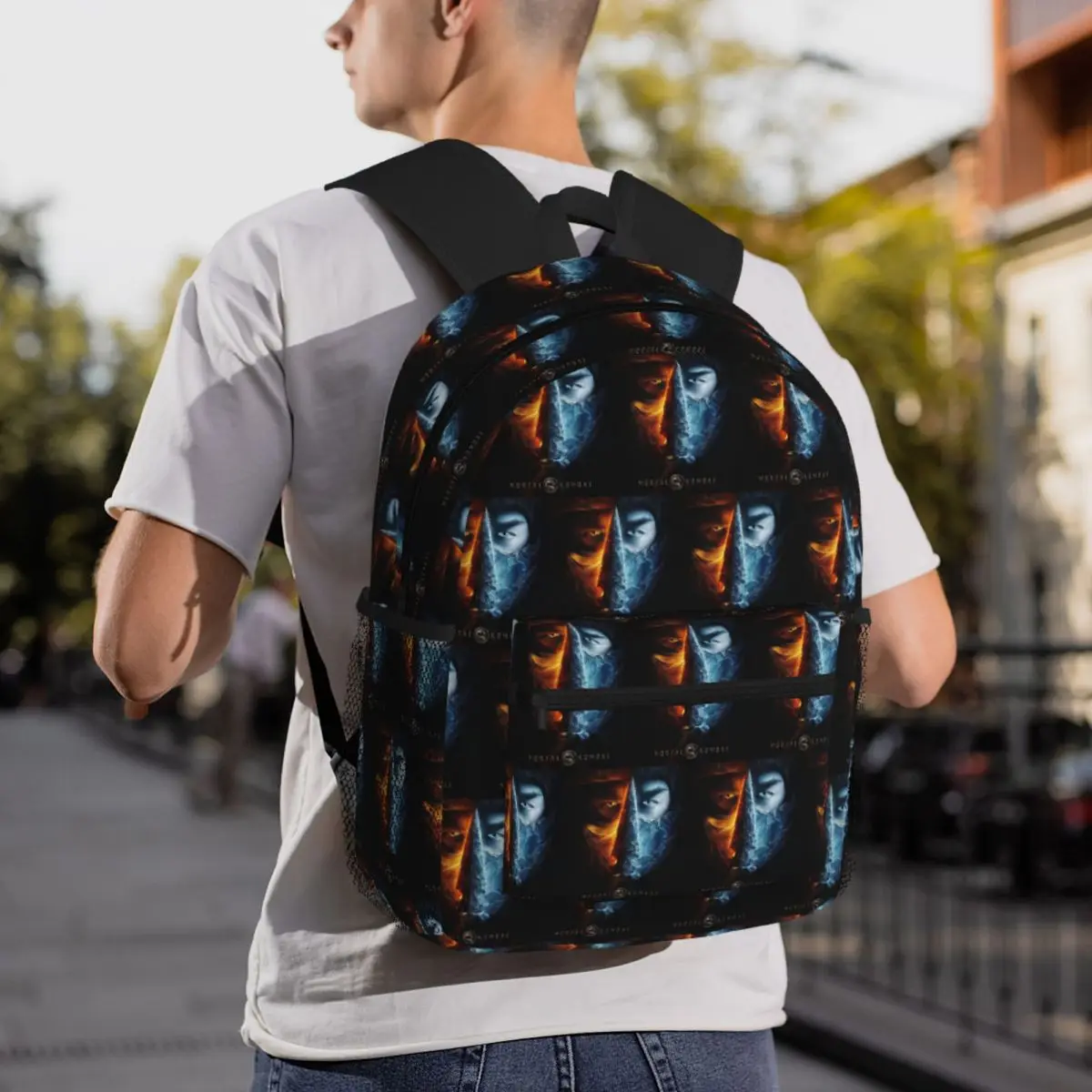 

Game Mortal Kombat Look Backpack Daypack Large Capacity Children BookBag School Bag Shoulder Bags for Men Women