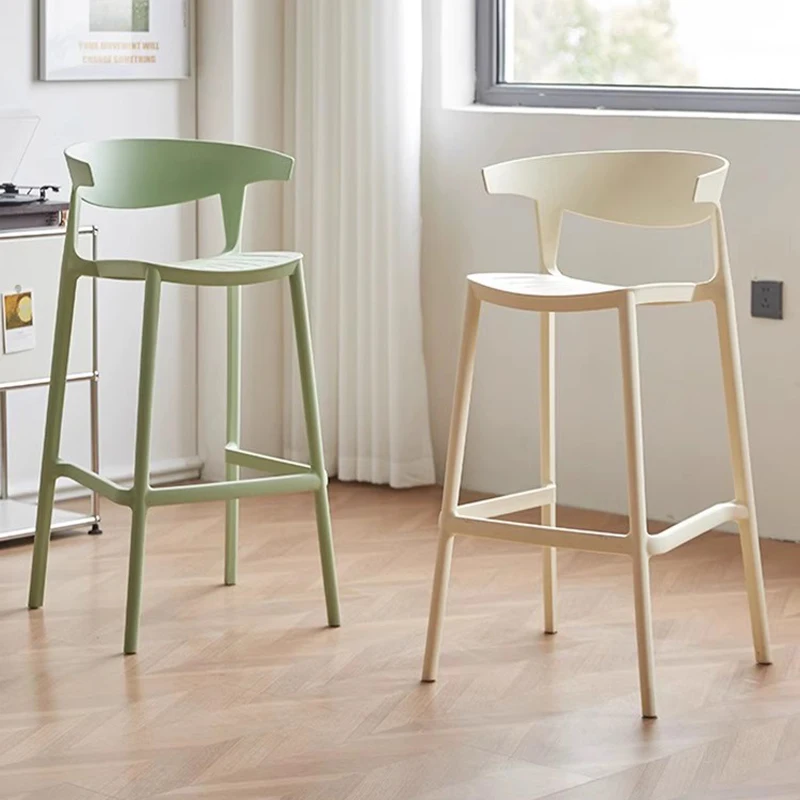 

White Reception Bar Chair Modern Nordic Kitchen Island Barstool Bar Stool Minimalist Design Cadeira Ergonomica Furnitures House