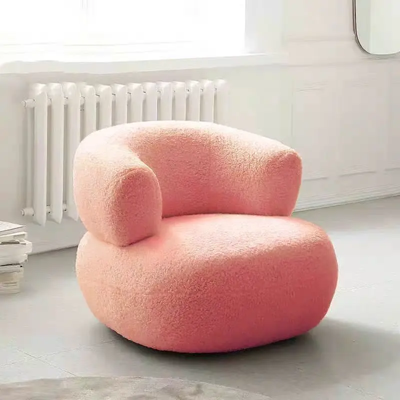 Hot Bedroom Furniture Nordic Furniture Lazy, Chair, Balcony, Sofa Chair Lamb Wool, Nordic Bedroom, Living Room, Single, Sofa, St image 6