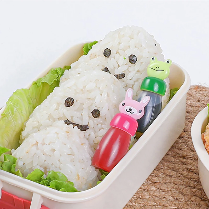 2-10pc Mini Season Sauce Bottle Portable Tomato Ketchup Bottle Salad Dress Container for Bento Lunch Box Kitchen Jars Lunch Box