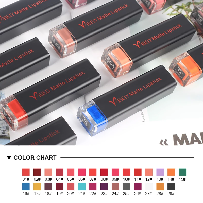 29 Colors Matte Lipstick Velvet Long Lasting 24h Lip Stick Red Brown Lip Balm Professional High Coloration Lips Makeup