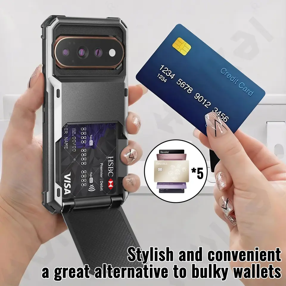 Funda para Google Pixel 11 Pro XL 10A 10 9 9A 4G 5G 2026, con billetera y ranura para tarjetas, resistente, TPU 4