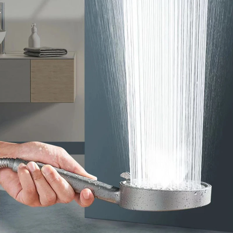5 Modes Shower Head Showerhead Set Large Round High Pressure Portable Save Rain Artichoke Bathroom Faucet Accessories Set Toilet