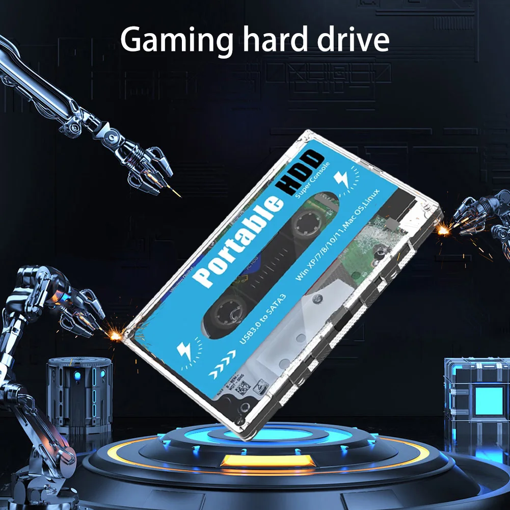 محرك الأقراص الصلبة الخارجي المحمول 500G Batocera 33 مع 110000 + ألعاب ألعاب لمحاكي PS2/PS1/SS/MAME/ARCADE لأجهزة الكمبيوتر المحمول/الكمبيوتر الشخصي/ويندوز