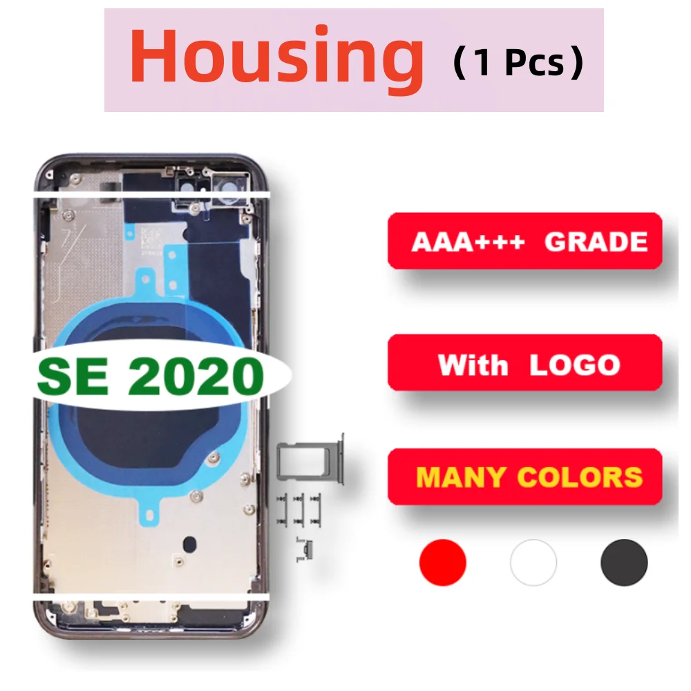 Back Cover Housing For iPhone SE 2020 New Case Battery+Middle Case Frame +SIM Tray + Side Button Parts +Disassembly Tool Se2020