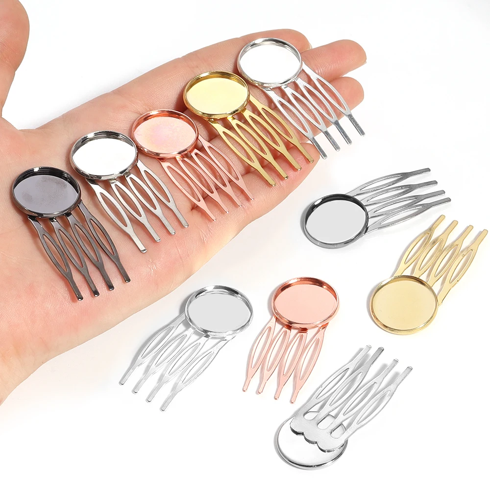 

10pcs Cabochon Base Teeth Metal Hair Comb Clips Claw Hairpins Hair Clips DIY Jewelry Findings For Women Wedding Hair Supplies