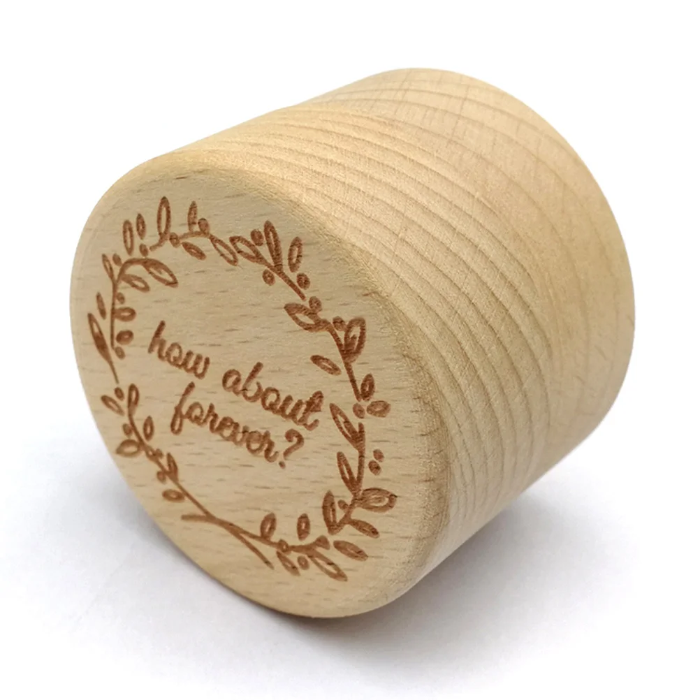 

Vintage Wooden Round Ring Box Rustic Wedding Ceremony Engagement Proposal Romantic Ring Holder for Rings Jewelry Storage