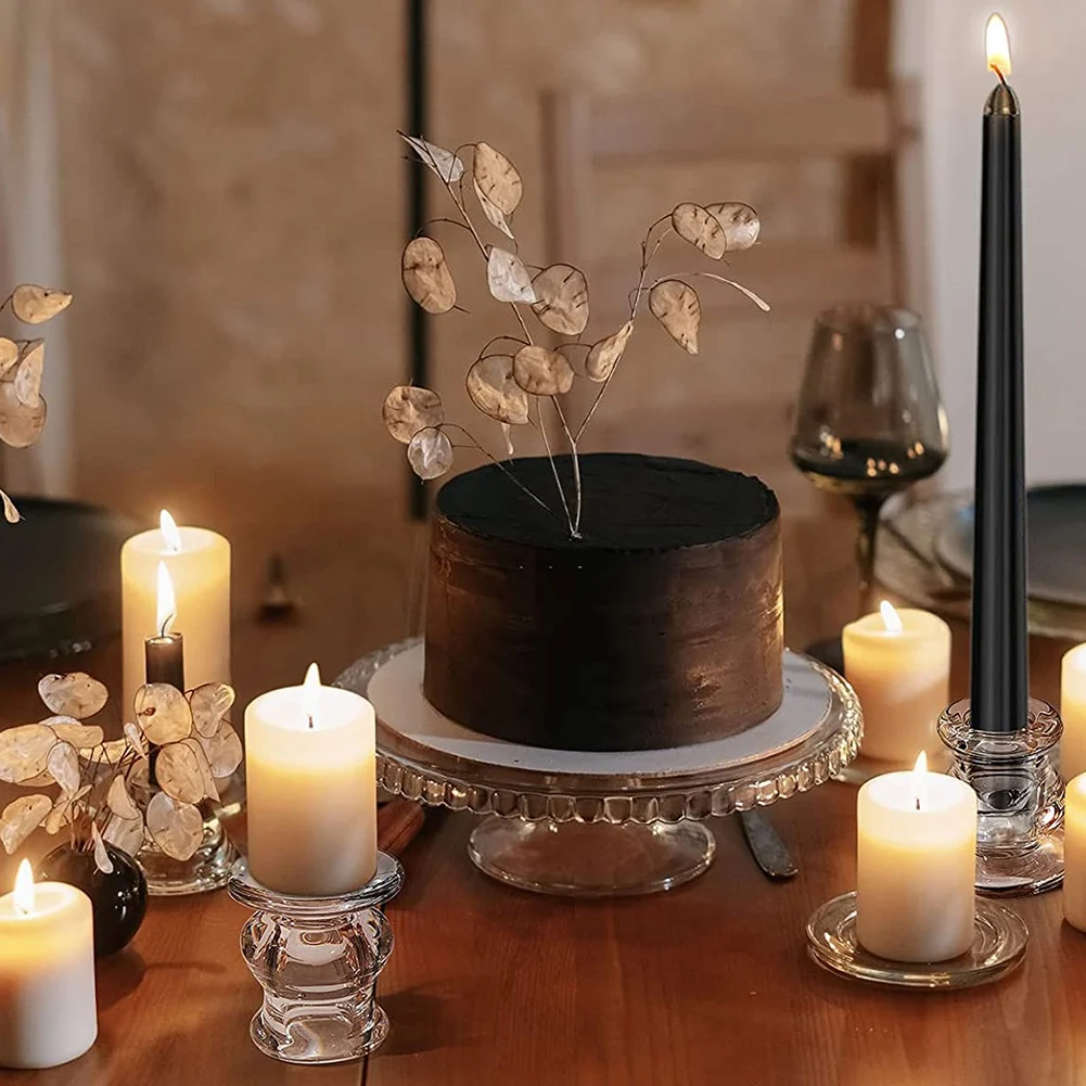 Portacandele EAS Set di 4 - Portacandele conico per centrotavola da tavolo Portacandele in vetro per candelieri, matrimoni