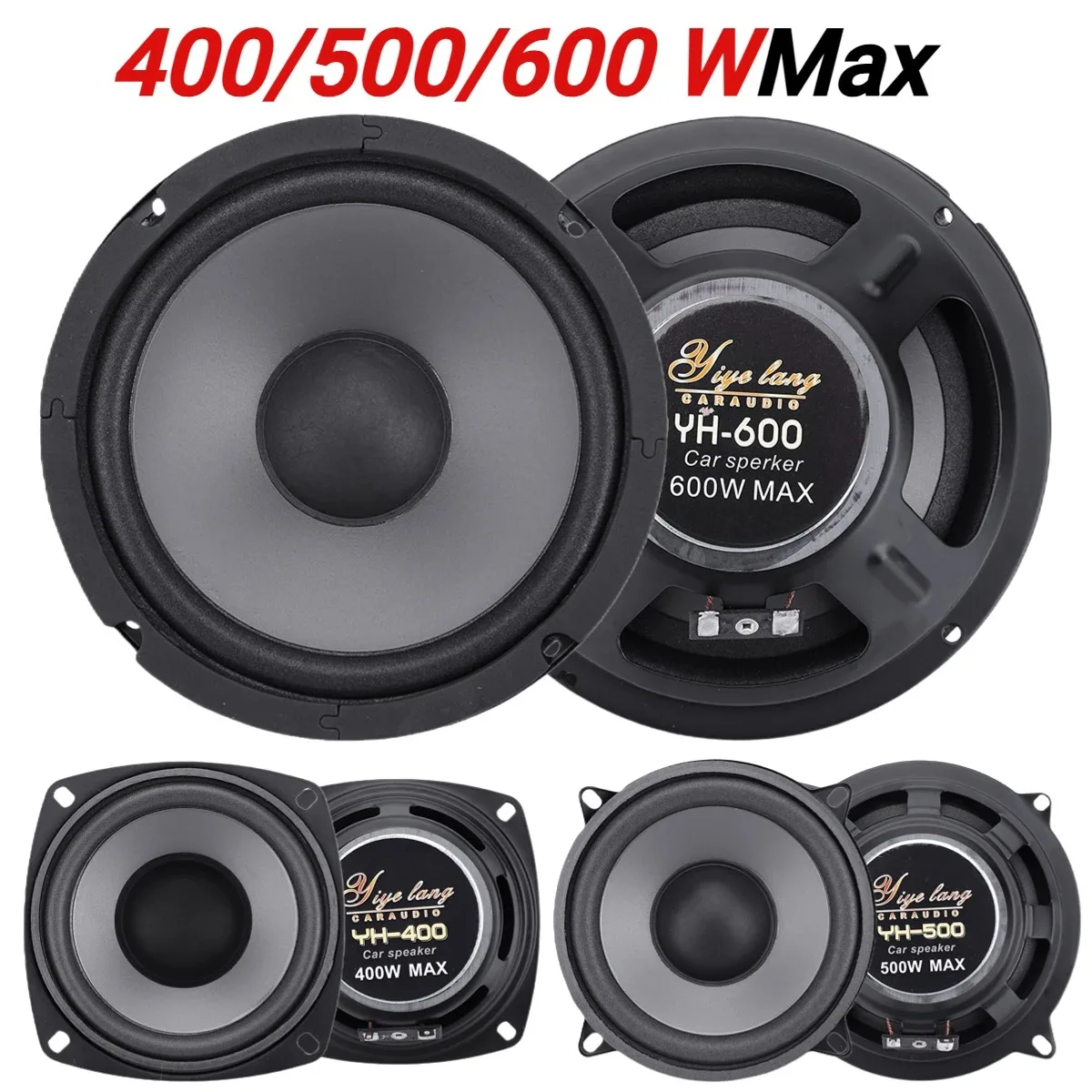 4/5/6 Cal uniwersalny samochodowe HiFi koncentryczny głośnik Stereo 400/500/500W Subwoofer samochodowy Auto Audio muzyka pełny zakres częstotliwości głośnik