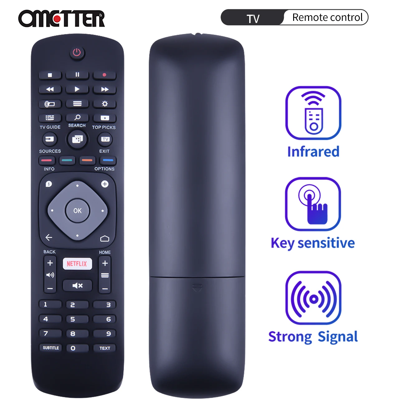 Remote Control For PHILIPS HOF16H303GPD24 TV NETFLIX Fernbedienung 398GR08BEPHN0011HL For 43PUS6262/12