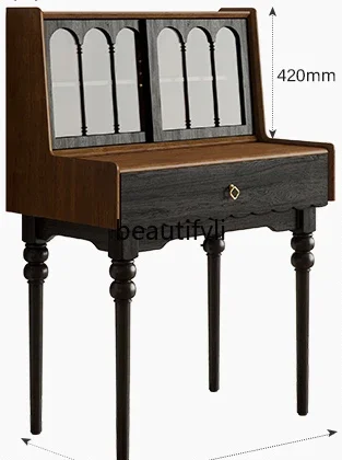 

Solid wood dresser master bedroom small apartment household storage makeup table bedroom storage integrated makeup table