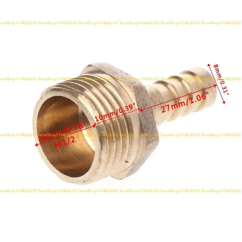 Q2Q4 High-performance Hose Barbed Joint Adapter BSP to 8mm Quick Connection Suitable for Water Air Gas Gold-plated