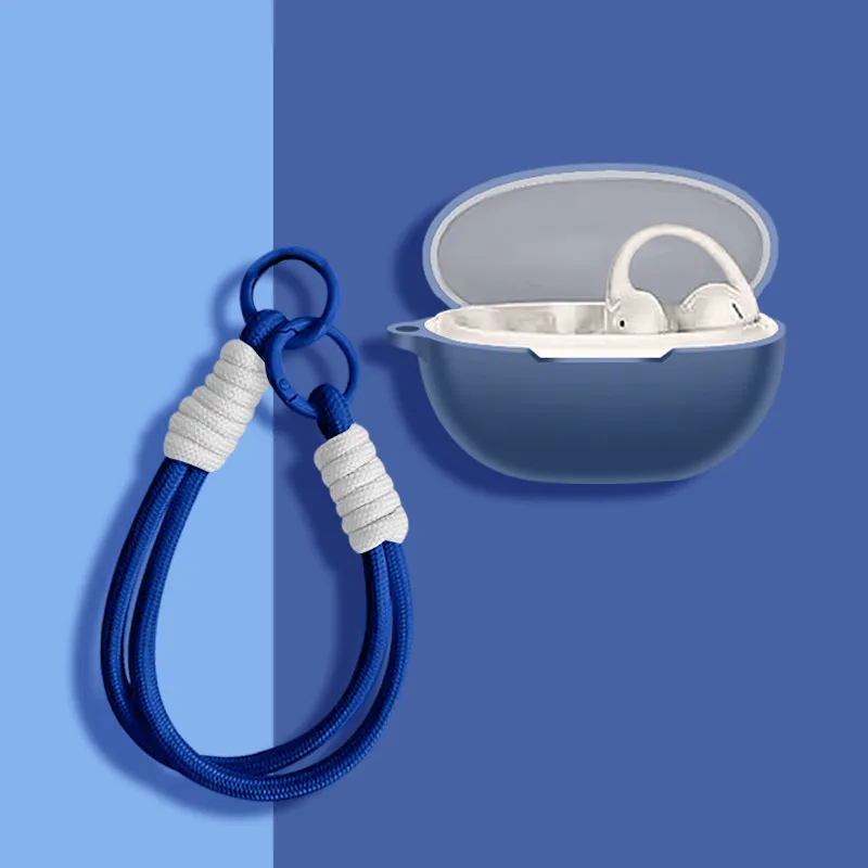 

New Soft Silicone Earphone Case For Baseus MC2Air Cover Shockproof Headphone Shell For Baseus MC2Air With Lanyard