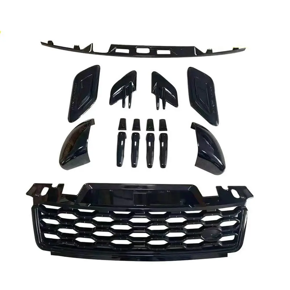 FTAPACCE 12PCS Front Grille Side Hood Vent Decorative Trim Rear Door Plate Fits For Range Rover Sport L494 2018-2022