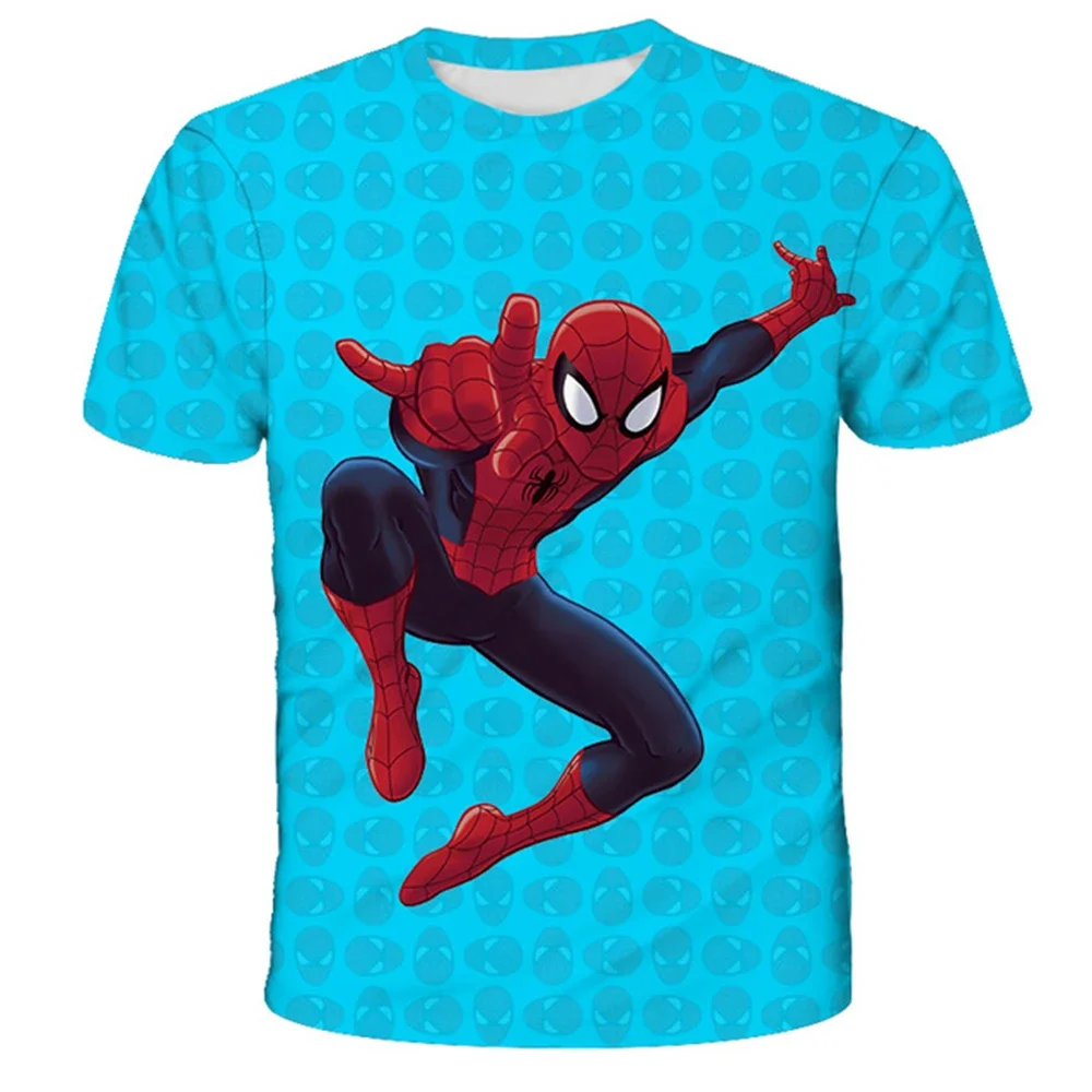 

Superhero Spiderman Print T-shirt Boys Top Tee Casual Sports T-shirts 3-14 Years Old Kids Clothing Summer Short Sleeve