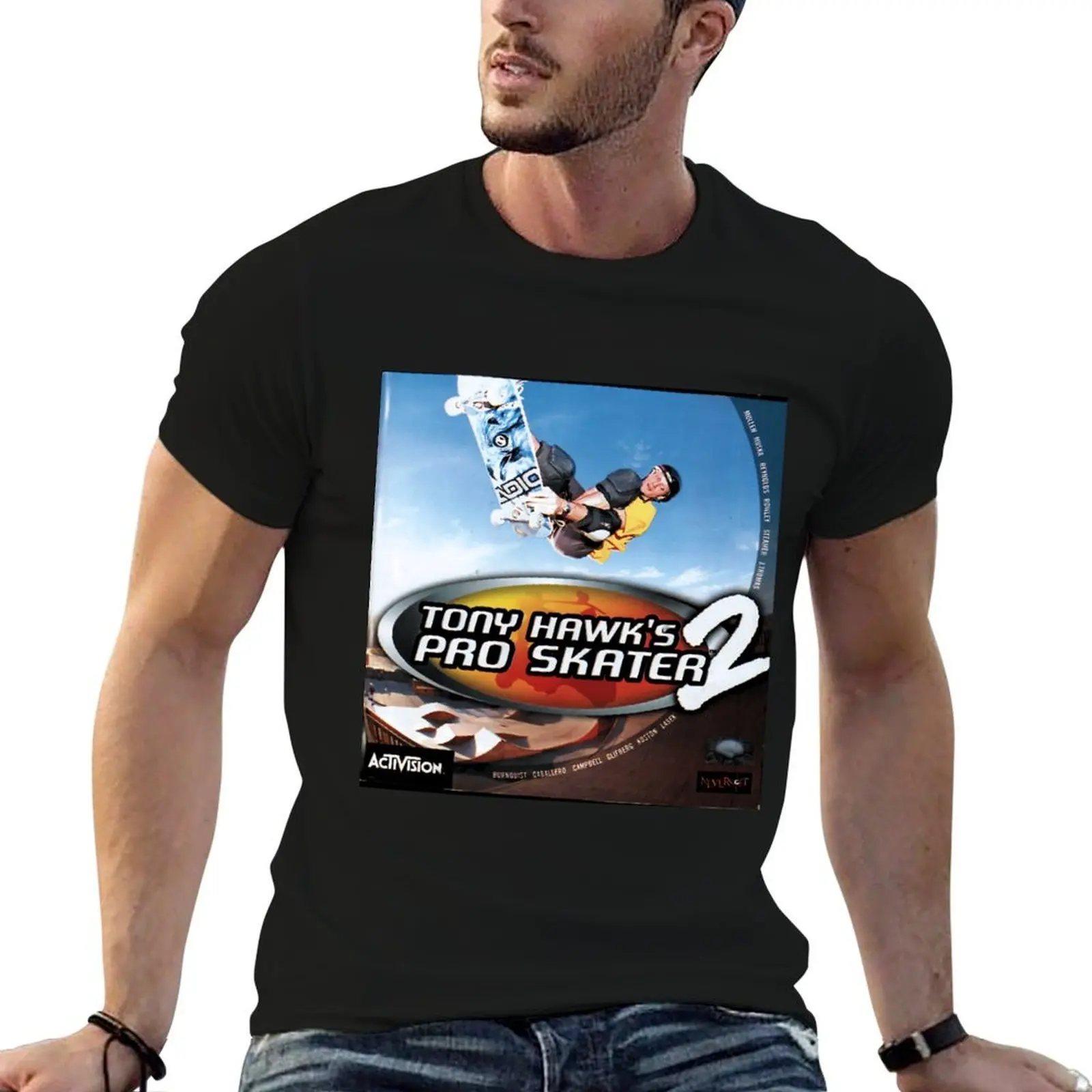 Camiseta Tony Hawk Pro Skater 2, camisetas divertidas, camiseta de algodón, camisetas informales para hombre, camiseta informal para hombre