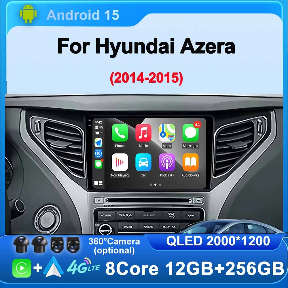 

Car Radio for Hyundai Azera 2014-2015 Android15 Navigation GPS Multimedia Video Player Wireless Bluetooth 4G CarPlay No 2din DVD