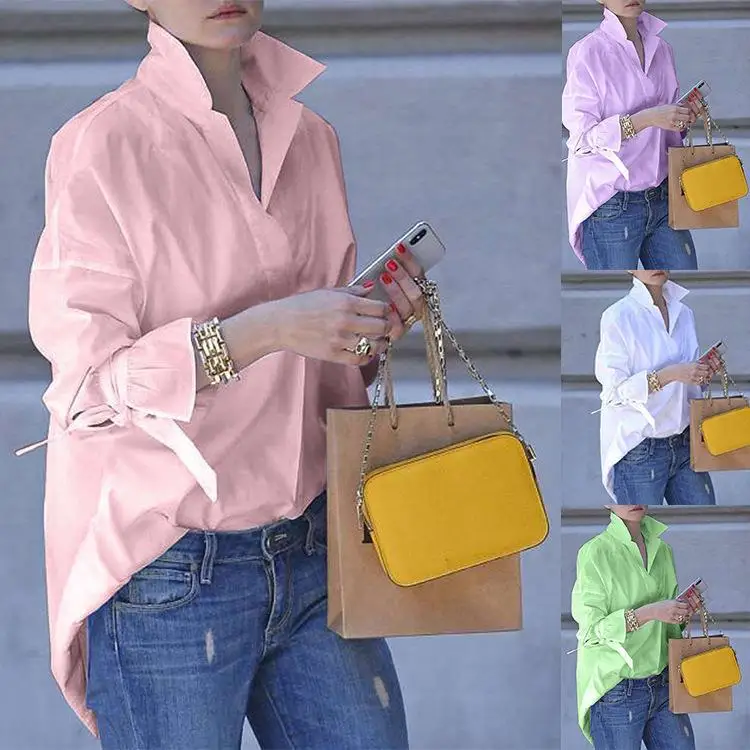 

Elegant Long Sleeve Women's plus Size Shirt Winter Fashion Ladies' Shirt Resistant to Deformation