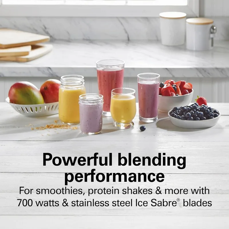 Blender, for shakes and smoothies, 40 oz glass jar, 12 functions (including puree, crushed ice), 700 W