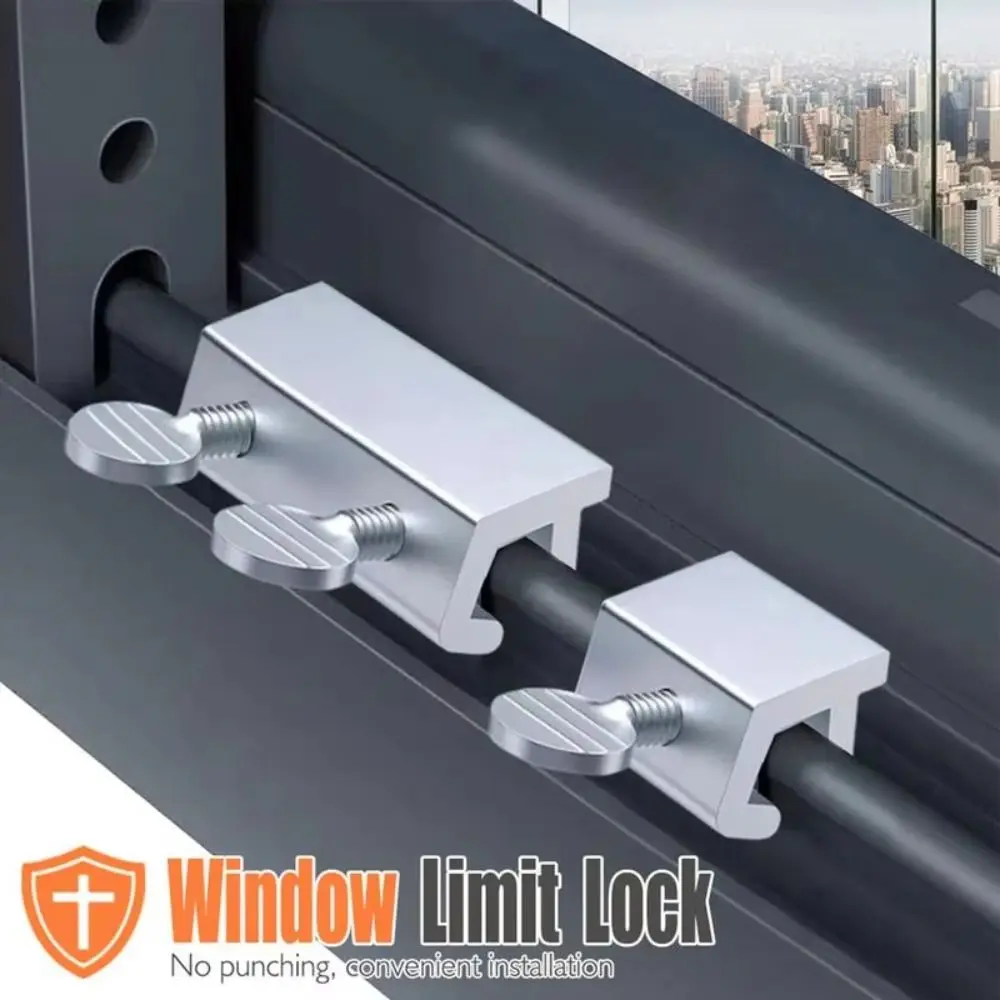 

5pcs Adjustable Sliding Window Lock Preventing Theft Security Safety Lock Stopper Clips Stainless Steel Window Limit Stop Locks