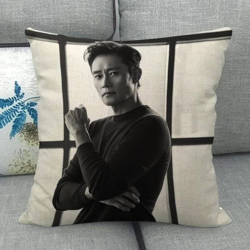 Custom Lee Byung Hun Pillowcase Wedding Decorative Cotton Linen Pillow Case For Home Pillow Cover 45X45(One Sides)