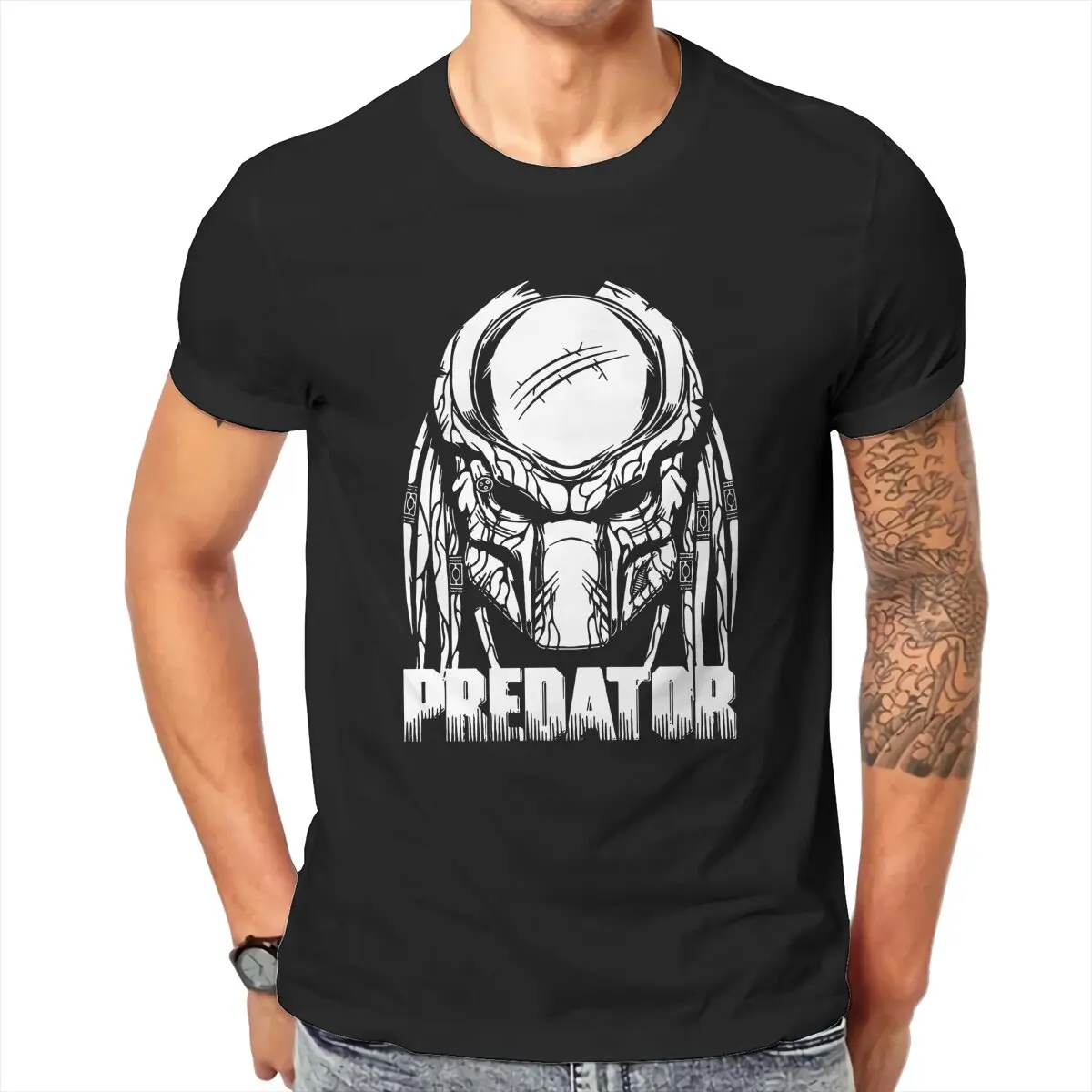 Impression de film Predator T-Shirt for Men 100% Cotton Novelty Alien vs predator hunter horor mens clothes plus size tee