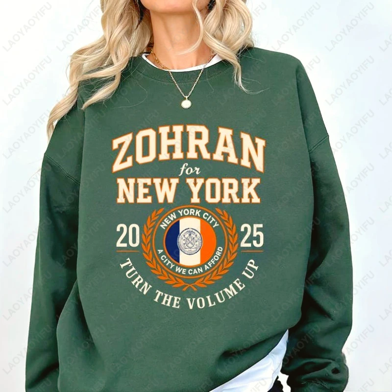 بدوره حجم يصل بلوفرات Crewneck Zohran Mamdani البلوز مايور Mamdani NYC 2026 احتجاج هوديس موضة للجنسين رياضية #3