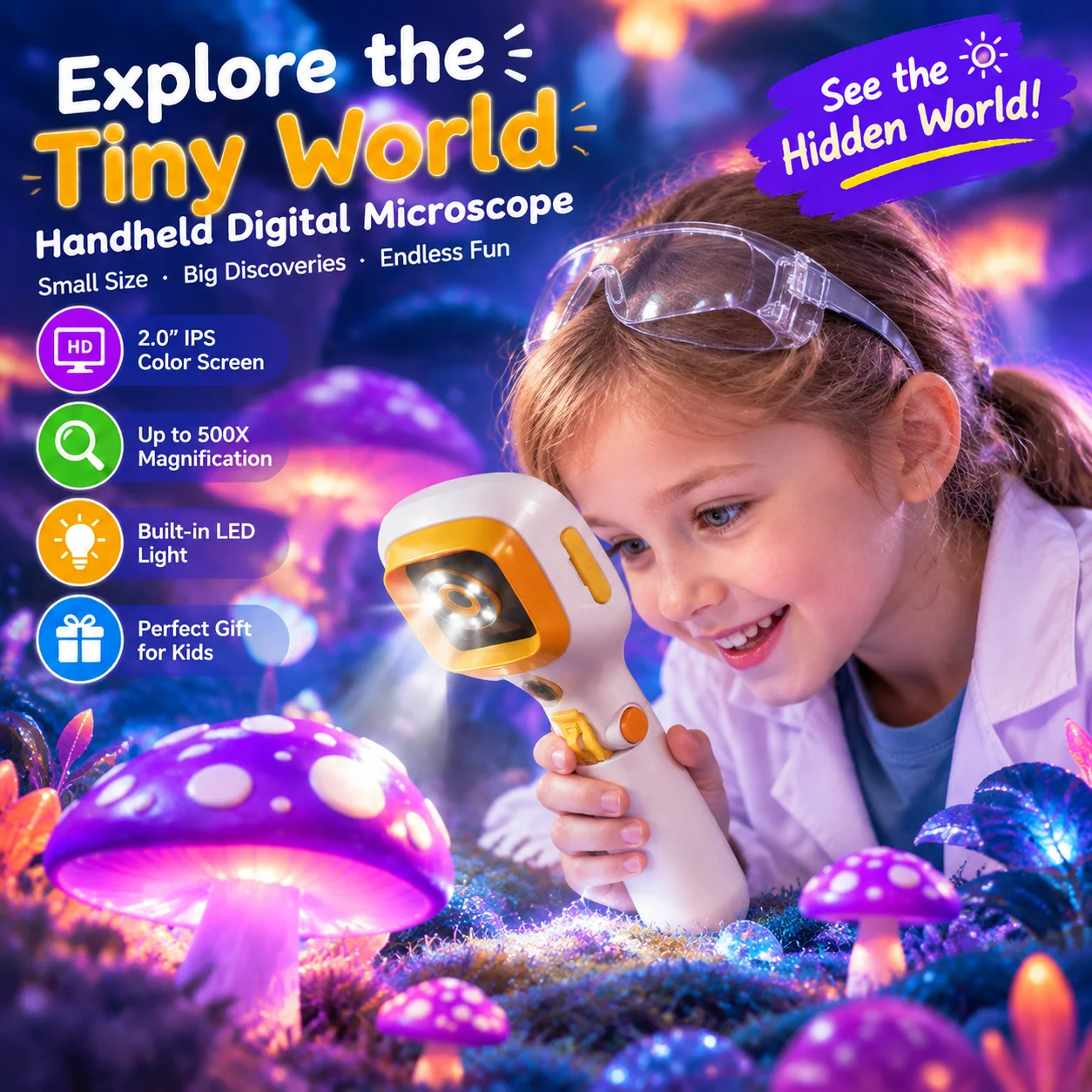 Science Nature - Mikroskop Mainan Portabel untuk Anak-anak, Desain