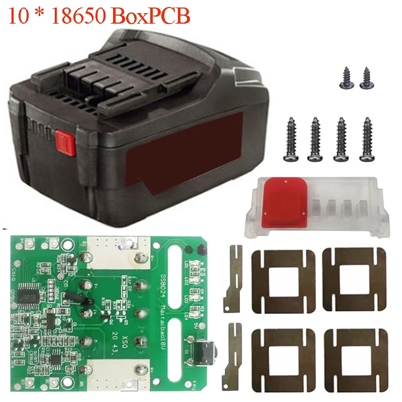 

For Metabo 18V Li-ion Battery Case BMS PCBA Charging Protection Circuit Board LED Indicator Box Housing Lithium Battery Shell
