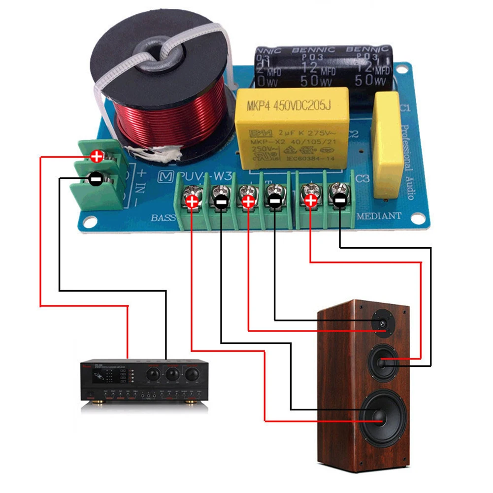 

Разделитель частоты динамика, 200 Вт, для домашнего кинотеатра, танцев, аудио, фильтров Hi-Fi, печатная плата, книжная полка, аудио для динамиков 3,5/4/4, 5-8 дюймов