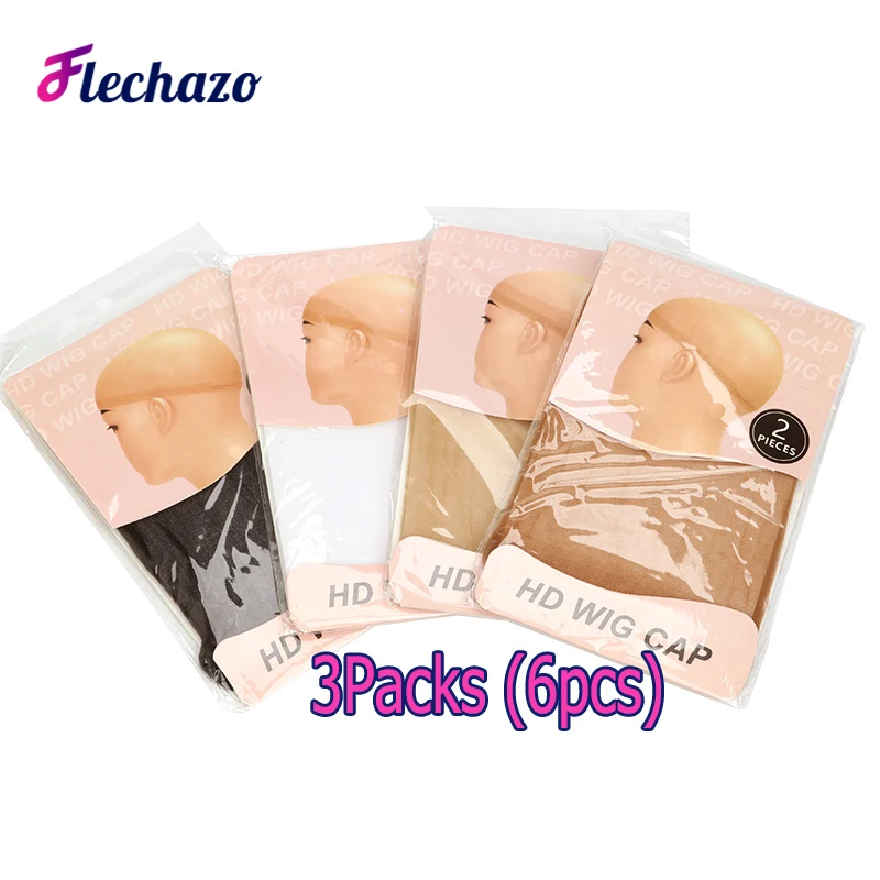 

HD Wig Cap 6Pcs Ультратонкие шапочки для париков для женщин Черный Коричневый Обнаженный невидимый парик Шапочки для женщин HD Парики для кружевных передних париков