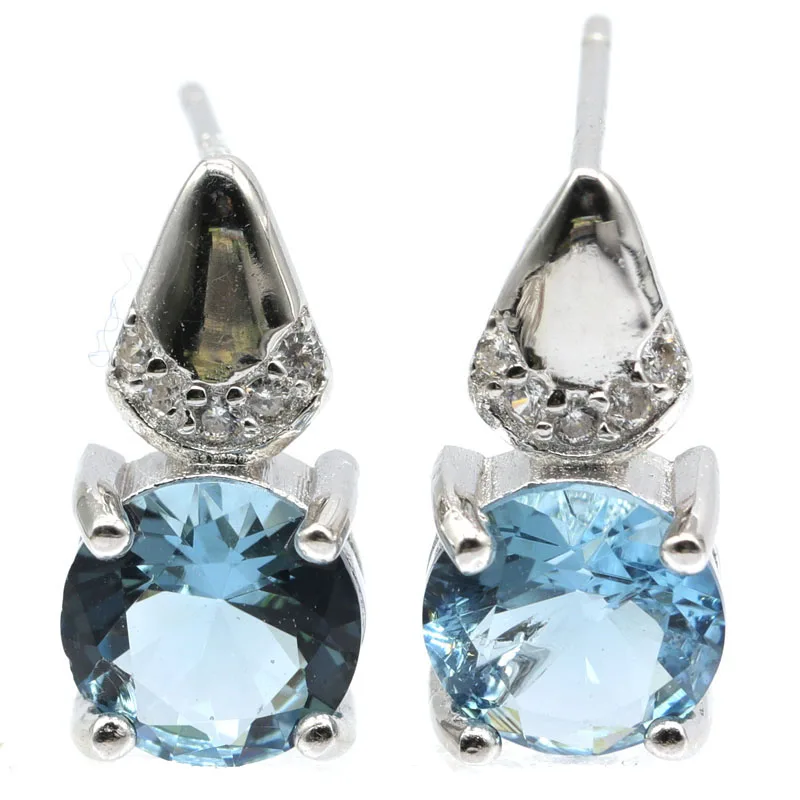 

Buy 3 Get 1 Free 16x9mm 2g Real 925 Solid Sterling Silver Earrings Pretty Violet Tanzanite London Blue Topaz CZ