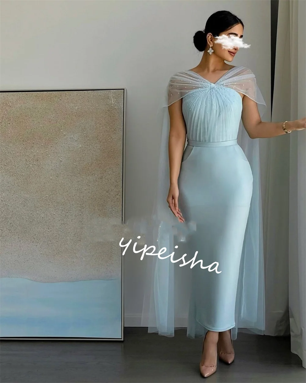 Jiayigong  Ball   Satin Beading  A-line Off-the-shoulder Bespoke Occasion Gown Midi es Saudi Arabia