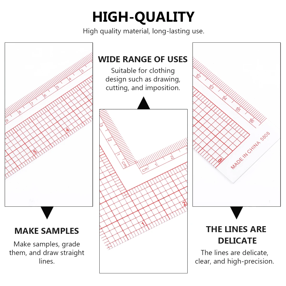 Cutting Ruler Measuring Clothing Sewing Yardstick Patchwork Craft Tool Rulers Plastic Supplies and Accessories