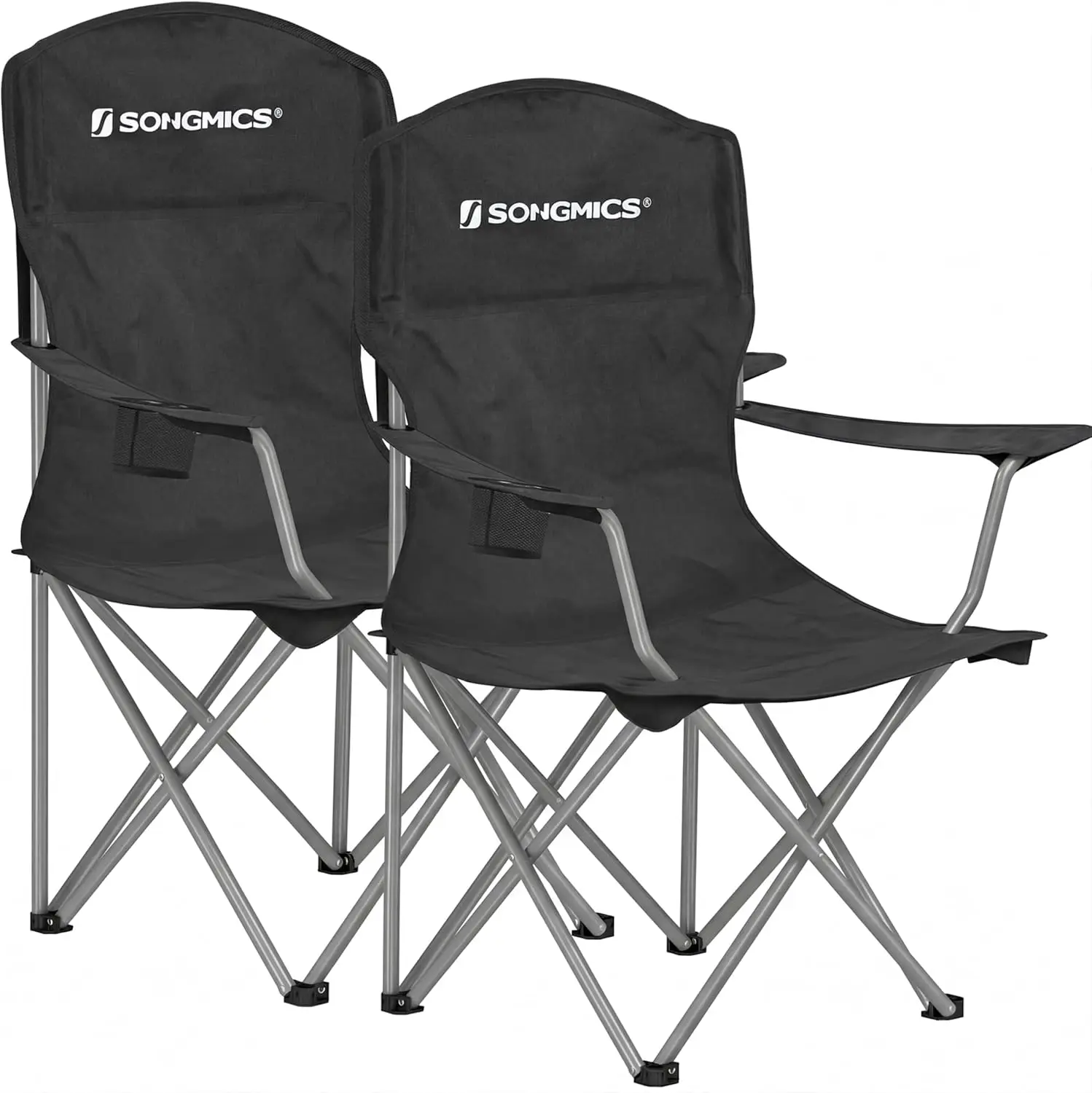 

2 Pack Folding Camping Chairs, 330 lb Capacity Folding Lawn Chairs, with Cup Holder, Heavy Duty Structure, for Garden, Fishing,
