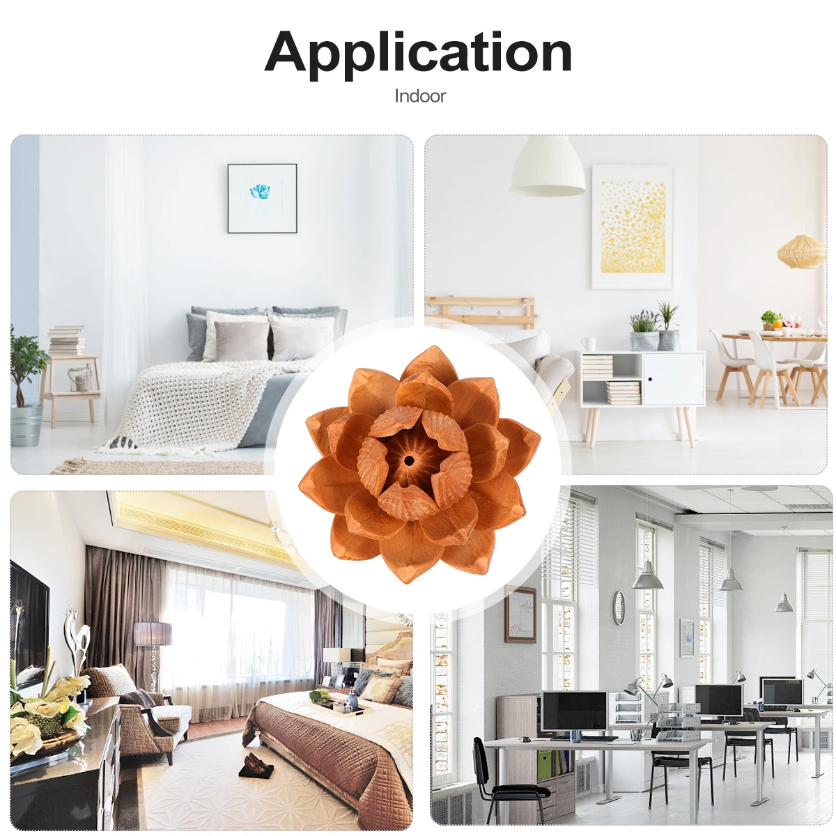 

Lotus Decor Wood Desktop Ornament Tabletop Adornment Home Decoration Photography Prop Gift Choice