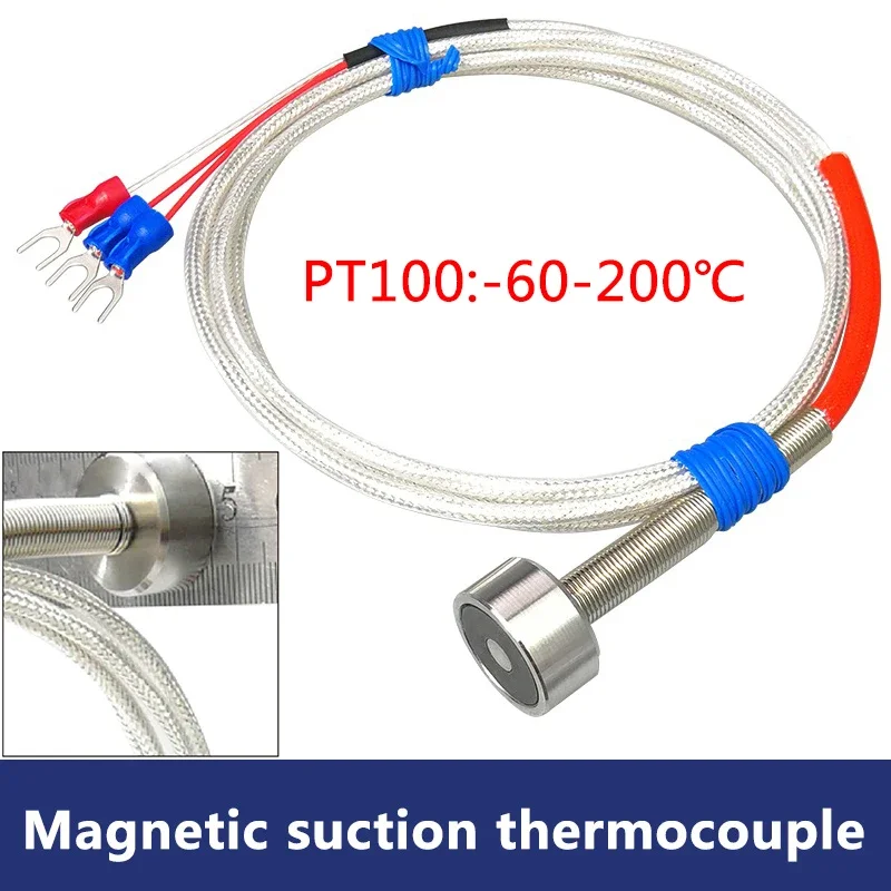 

Magnetic RTD PT100 Sensor Magnetic Temperature Sensor Magnetic-mount，High temperature and oil resistance, corrosion resistance